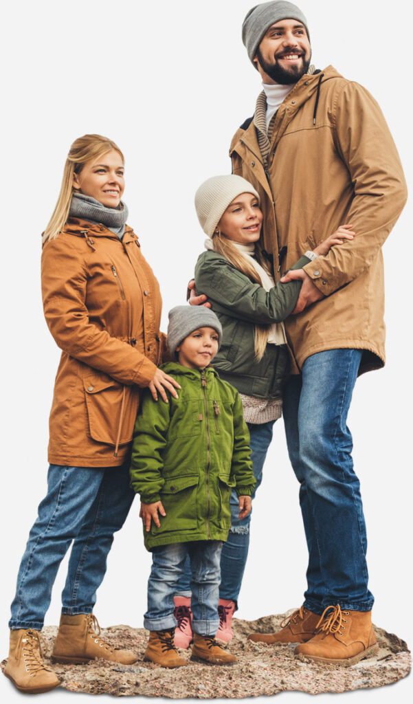 A happy family.